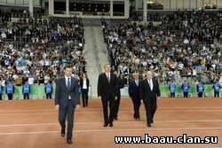 Президент Ильхам Алиев и его супруга Мехрибан Алиева приняли участие в церемонии открытия ЧМ по футболу среди женщин ФИФА U-17 